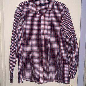 Classic Red and Blue Plaid Long Sleeve Shirt